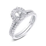 0.65ct 14k White Gold Diamond Semi-mount Ring 2-pc