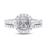 0.64ct 14k White Gold Diamond Semi-mount Ring 2-pc