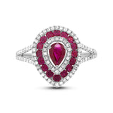 0.37ct Diamond & 0.98ct Ruby 14k White Gold Ring