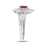 0.37ct Diamond & 0.98ct Ruby 14k White Gold Ring