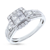0.84ct 14k White Gold Diamond Invisible Lady's Ring Size 4