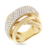 2.25ct 14k Yellow Gold Diamond Bridge Ring Size 8.5