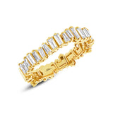 0.67ct 14k Yellow Gold Diamond Baguette Lady's Band Size 6