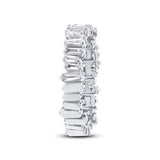 0.67ct 14k White Gold Diamond Baguette Lady's Band Size 4.5