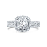 0.97Ct 14k White Gold Diamond Engagement Ring
