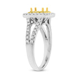 0.67ct 18k Two-tone Gold Natural Yellow Diamond Semi-mount Ring Size 6.5