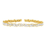 2.89ct 14k Yellow Gold Diamond Baguette Bangle