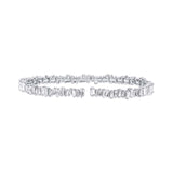 5.82ct 14k White Gold Diamond Baguette Bangle