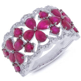 0.36ct Diamond & 3.48ct Ruby 14k White Gold Ring Size 6