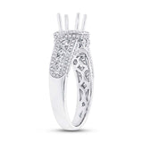 0.88ct 18k White Gold Diamond Semi-mount Ring