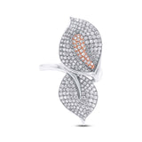 1.44ct 14k Two-tone Rose Gold Diamond Lily Flower Ring