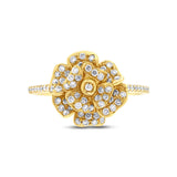 0.46ct 14k Yellow Gold Diamond Flower Ring