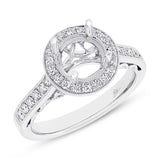 0.36ct 14k White Gold Diamond Semi-mount Ring for 1.50ct Center