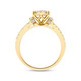 1.07ct 14k Yellow Gold Diamond Wedding Set Cluster
