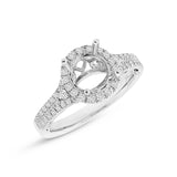 0.52ct 14k White Gold Diamond Semi-mount Ring for 1.50ct Center