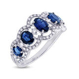 0.40ct Diamond & 1.96ct Blue Sapphire 14k White Gold Ring Size 5.5