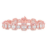 7.24ct 18k Rose Gold Diamond Baguette Bracelet