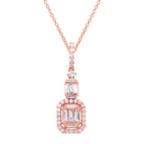 0.69ct 18k Rose Gold Diamond Baguette Pendant