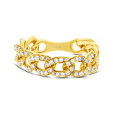0.62ct 14k Yellow Gold Diamond Chain Ring Size 6