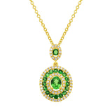 0.25ct Diamond & 0.92ct Green Garnet 14k Yellow Gold Pendant