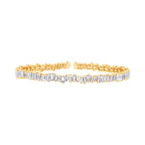 5.48ct 14k Yellow Gold Diamond Baguette Bangle