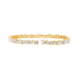 5.48ct 14k Yellow Gold Diamond Baguette Bangle