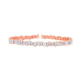 5.48ct 14k Rose Gold Diamond Baguette Bangle