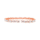 5.48ct 14k Rose Gold Diamond Baguette Bangle