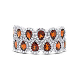 0.77ct Diamond & 2.31ct Garnet 14k White Gold Ring