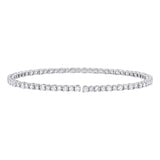 3.82ct 14k White Gold Diamond Bangle