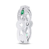 0.82ct Diamond & 0.25ct Emerald 14k White Gold Lady's Ring