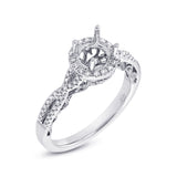 0.23ct 14k White Gold Diamond Semi-mount Ring for 0.75ct Center