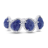 0.27ct Diamond & 3.88ct Blue Aventurine 14k White Gold Ring