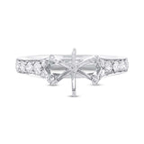0.36ct 18k White Gold Diamond Semi-mount Ring Size 6.5