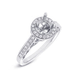 0.31ct 14k White Gold Diamond Semi-mount Ring for 0.75ct Center