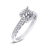 0.33ct 14k White Gold Diamond Semi-mount Ring for 0.75ct Center