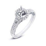 0.33ct 14k White Gold Diamond Semi-mount Ring for 0.75ct Center
