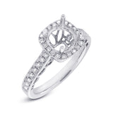 0.44ct 14k White Gold Diamond Semi-mount Ring for 1.50ct Center