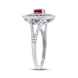 0.35ct Diamond & 1.00ct Ruby 14k White Gold Ring