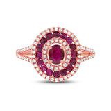 0.35ct Diamond & 1.00ct Ruby 14k Rose Gold Ring