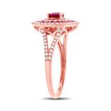 0.35ct Diamond & 1.00ct Ruby 14k Rose Gold Ring