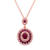0.25ct Diamond & 1.06ct Ruby 14k Rose Gold Pendant