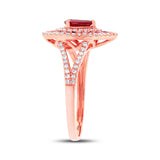 0.37ct Diamond & 0.98ct Ruby 14k Rose Gold Ring