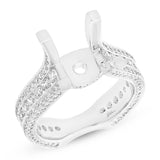 1.66ct 18k White Gold Diamond Semi-mount Ring Size 5.25
