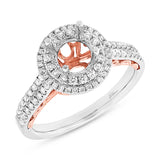 0.47ct 14k Two-tone Rose Gold Diamond Semi-mount Ring