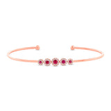 0.14ct Diamond & 0.28ct Ruby 14k Rose Gold Bangle