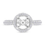 0.74ct 14k White Gold Diamond Semi-mount Ring