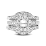 0.75ct 14k White Gold Diamond Semi-mount Ring 2-pc
