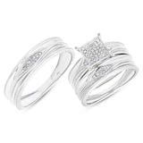 0.16ct 14k White Gold Diamond Trio Set