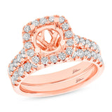 1.25ct 14k Rose Gold Diamond Semi-mount Ring 2-pc